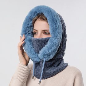 Winter Fleece Hood, Outdoor Riding 2 In 1 Neck Warmer & Hood, Cold-proof Ski Hood, (Color: navy blue)