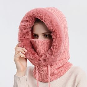 Winter Fleece Hood, Outdoor Riding 2 In 1 Neck Warmer & Hood, Cold-proof Ski Hood, (Color: Skin Red)