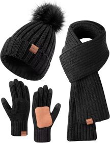 Women's Winter Accessories Set (Color: Black)