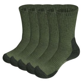 Men's  Mid-Calf Thermal Hiking Socks (Color: Green)