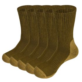 Men's  Mid-Calf Thermal Hiking Socks (Color: Brown)