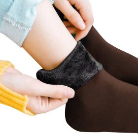 New Women Winter Thermal Socks (Color: Brown)