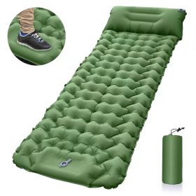 inflatable Outdoor Sleeping Pad (Color: Green)