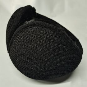 Winter Earmuffs Men's New Warm Earmuffs Women's Wearable Plush Earmuffs (colour: Black knitted striped earmuffs)
