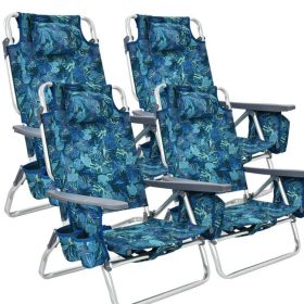 Folding Backpack Beach Chair (Color: Navy)