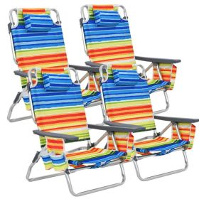 Folding Backpack Beach Chair (Color: Yellow)