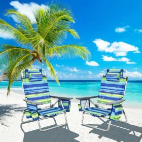 Folding Backpack Beach Chair (Color: Blue)