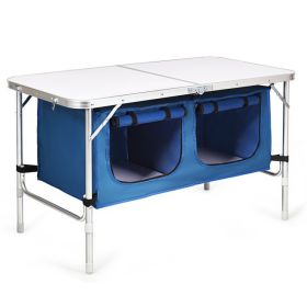 Adjustable Folding Table (Color: Blue)