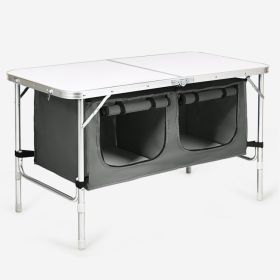 Adjustable Folding Table (Color: Gray)